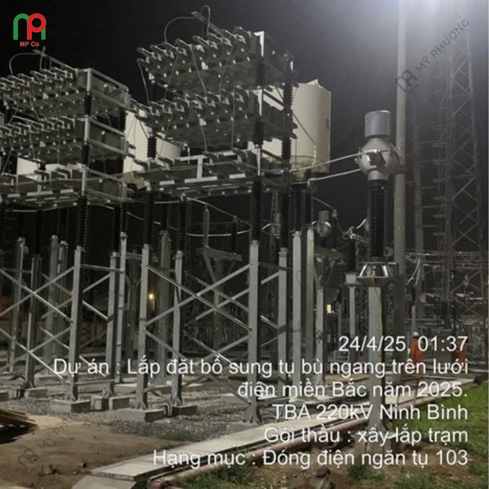 Dự Án Đóng Điện Giàn Tụ Bù 110KV, 50MVAR Tại Trạm Biến Áp 220KV Ninh Bình | Mỹ Phương 01 Dự Án Đóng Điện Giàn Tụ Bù 110KV, 50MVAR Tại Trạm Biến Áp 220KV Ninh Bình | Mỹ Phương 01