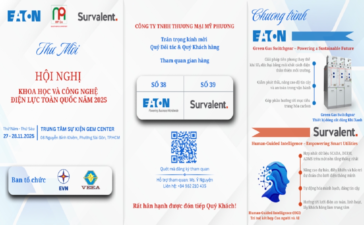EVN Techshow 2025: Giới thiệu Giải pháp Công nghệ từ Hãng Eaton và Survalent | Mỹ Phương