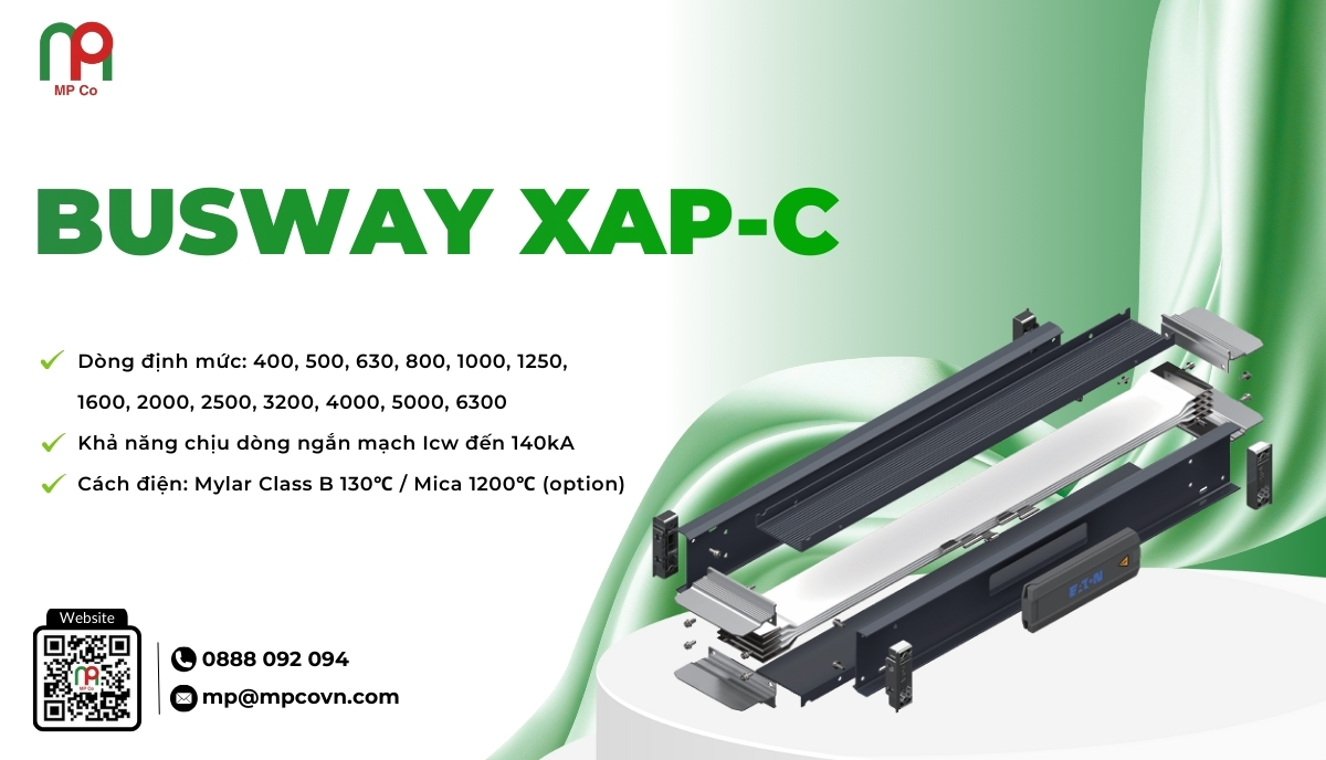 Busway XAP-C hỗ trợ dòng điện từ 400A đến 6300A, phù hợp với nhiều quy mô công trình - từ nhà máy, trung tâm thương mại đến trạm điện và khu công nghiệp.