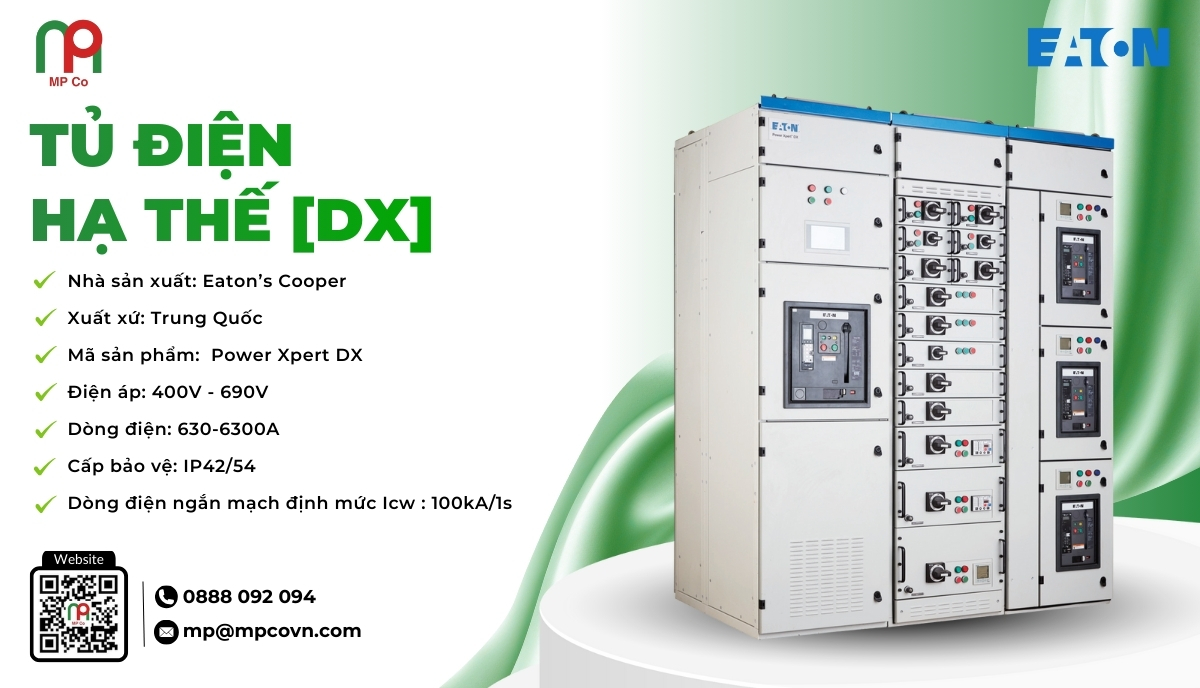 Tủ điện Power Xpert DX được thiết kế để vận hành ổn định trong các hệ thống tải lớn và yêu cầu hiệu suất cao. Sản phẩm hỗ trợ dải dòng điện định mức từ 630A đến 6300A