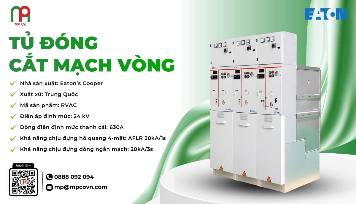 Tủ Đóng Cắt Mạch Vòng RVAC do Eaton's Cooper sản xuất là một trong những giải pháp tiên tiến, được Công ty TNHH Thương Mại Mỹ Phương (MPCo.,) phân phối, đáp ứng trọn vẹn các tiêu chí trên.